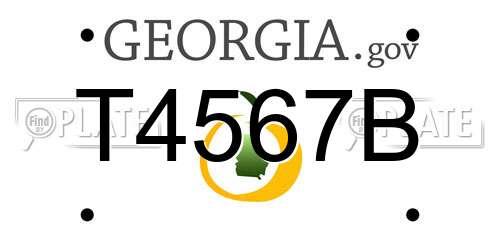T4567B Georgia License Plate