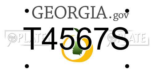 T4567S Georgia License Plate