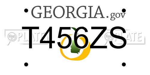 T456ZS Georgia License Plate