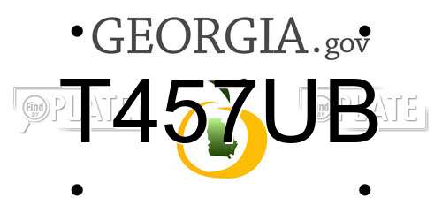 T457UB Georgia License Plate