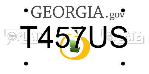 T457US Georgia License Plate