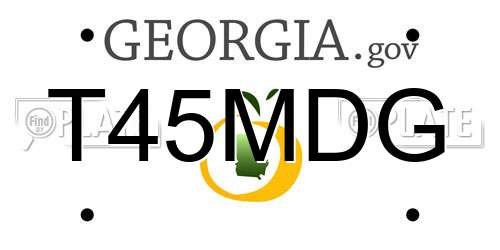T45MDG Georgia License Plate