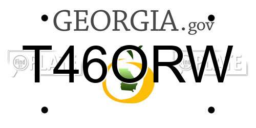 T46ORW Georgia License Plate