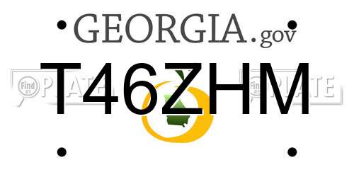 T46ZHM Georgia License Plate