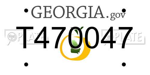 T470047 Georgia License Plate