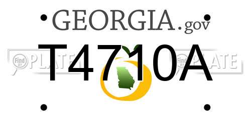 T4710A Georgia License Plate