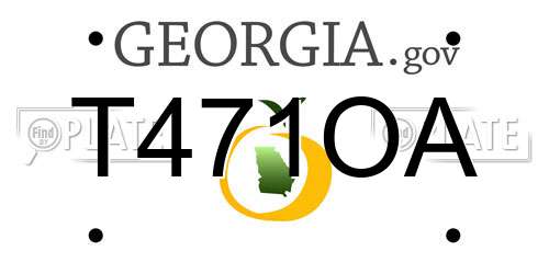 T471OA Georgia License Plate