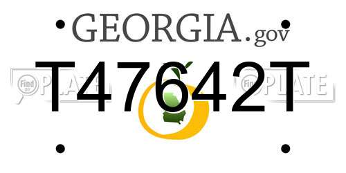 T47642T Georgia License Plate