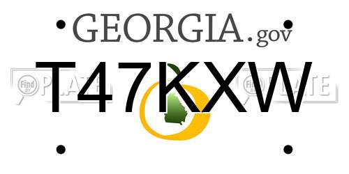 T47KXW Georgia License Plate