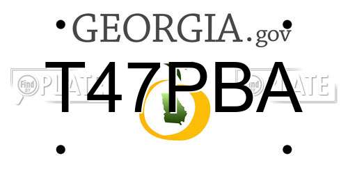 T47PBA Georgia License Plate