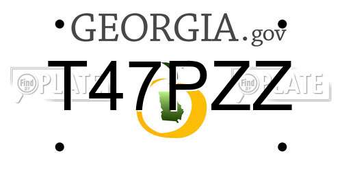 T47PZZ Georgia License Plate