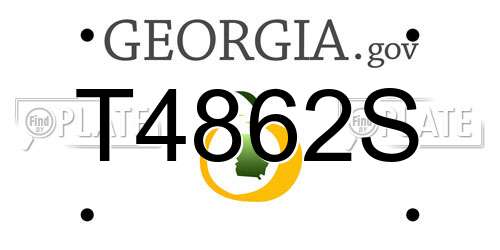 T4862S Georgia License Plate