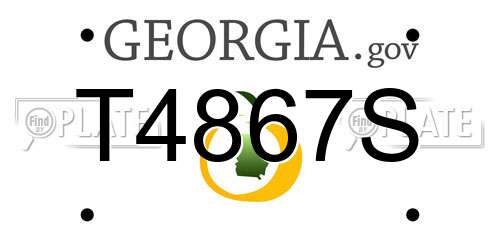 T4867S Georgia License Plate