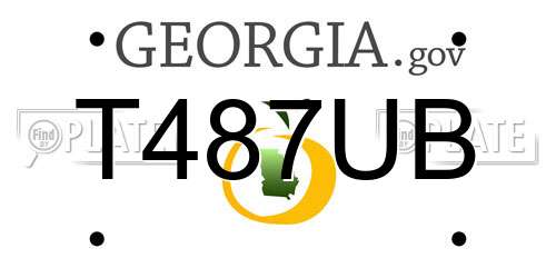 T487UB Georgia License Plate
