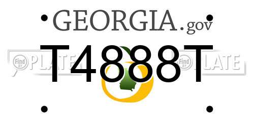 T4888T Georgia License Plate