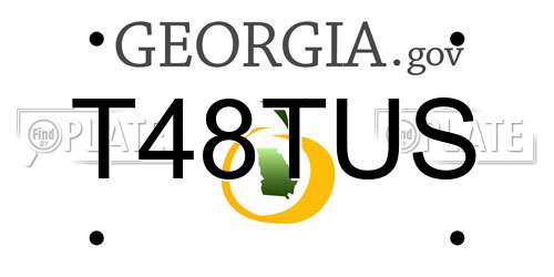 T48TUS Georgia License Plate