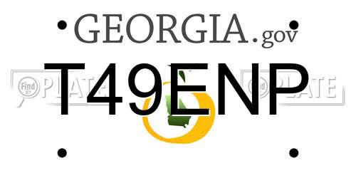 T49ENP Georgia License Plate