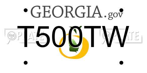 T500TW Georgia License Plate