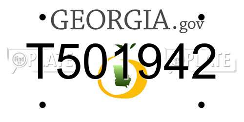 T501942 Georgia License Plate