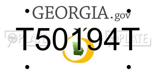 T50194T Georgia License Plate