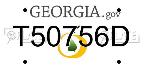 T50756D Georgia License Plate