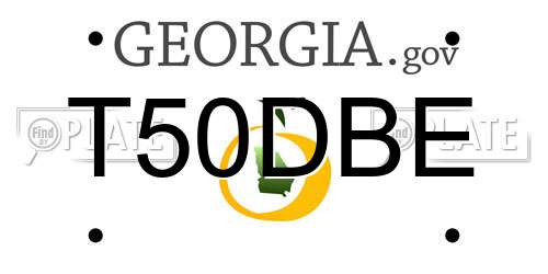 T50DBE Georgia License Plate