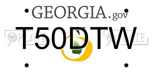 T50DTW Georgia License Plate