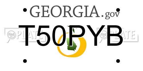 T50PYB Georgia License Plate
