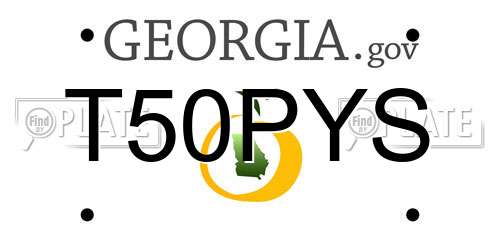 T50PYS Georgia License Plate
