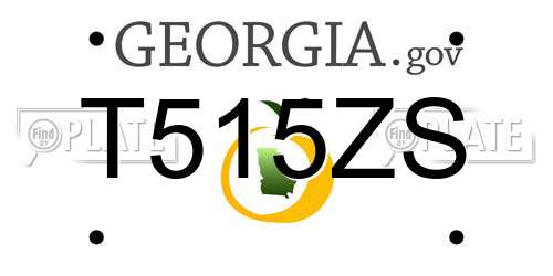 T515ZS Georgia License Plate