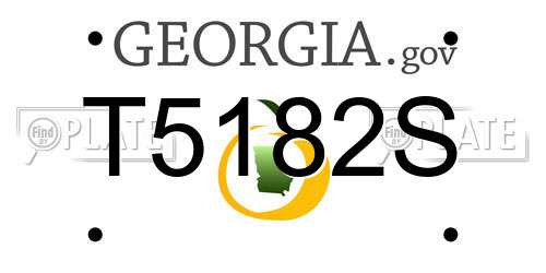 T5182S Georgia License Plate