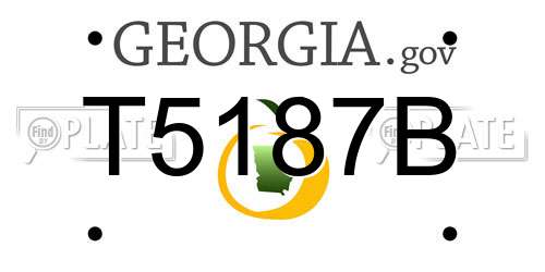 T5187B Georgia License Plate