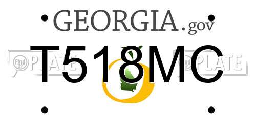 T518MC Georgia License Plate