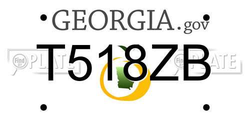 T518ZB Georgia License Plate