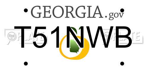T51NWB Georgia License Plate