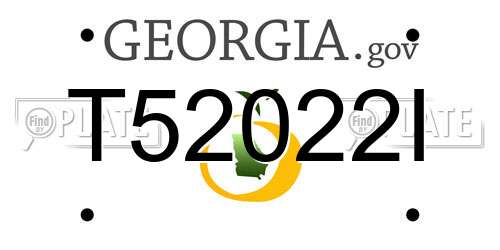 T52022I Georgia License Plate