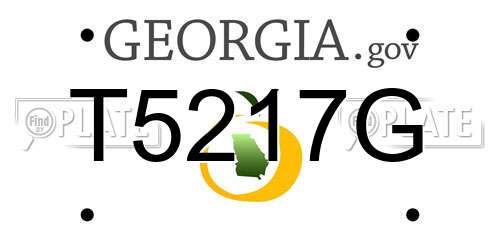 T5217G Georgia License Plate