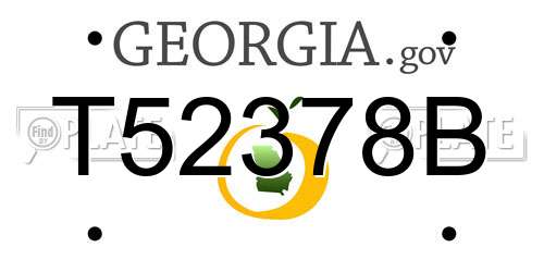 T52378B Georgia License Plate