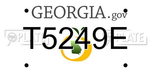 T5249E Georgia License Plate