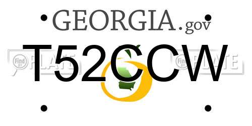 T52CCW Georgia License Plate