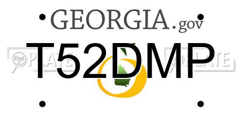 T52DMP Georgia License Plate