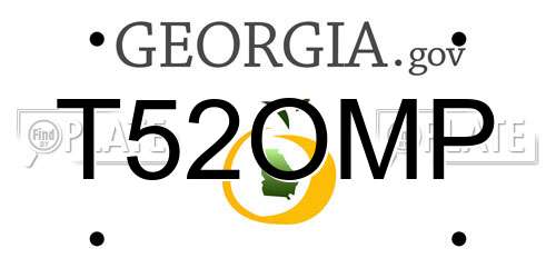 T52OMP Georgia License Plate