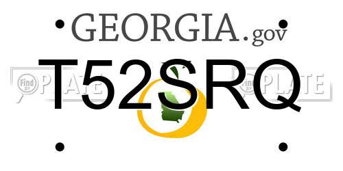 T52SRQ Georgia License Plate