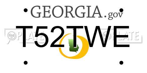 T52TWE Georgia License Plate