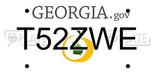 T52ZWE Georgia License Plate