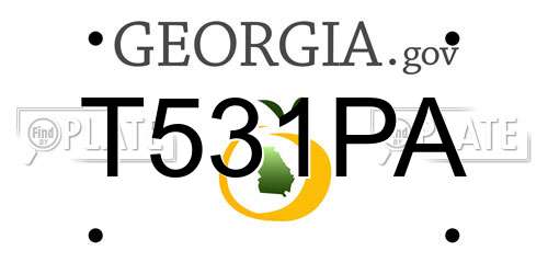 T531PA Georgia License Plate