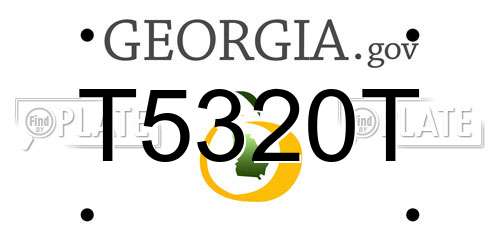 T5320T Georgia License Plate