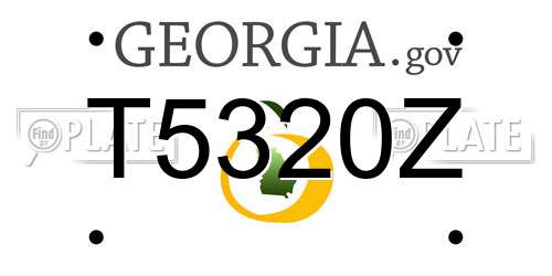 T5320Z Georgia License Plate