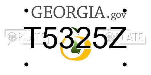 T5325Z Georgia License Plate