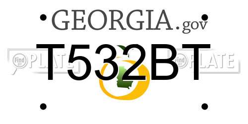 T532BT Georgia License Plate